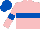 Silk - Pink, royal blue hoop, armlets and cap