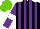 Silk - Black, purple stripes, sleeves, white armlets, light green cap