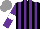 Silk - Black, purple stripes, sleeves, white armlets, grey cap