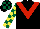 Silk - BLACK, RED chevron, YELLOW and DARK GREEN check sleeves and cap