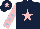 Silk - Dark blue, pink star, pink sleeves, light blue stars, dark blue cap, pink star