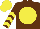 Silk - Brown, yellow disc, chevrons on sleeves, yellow cap