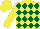 Silk - Yellow body, dark green diamonds, yellow arms, yellow cap