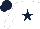 Silk - White, dark blue star, dark blue cap
