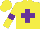 Silk - Yellow, purple cross, yellow arms, purple armlets, yellow cap