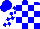 Silk - Blue, white blocks, white blocks on slvs