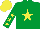Silk - Emerald green, yellow star, yellow stars on sleeves, yellow cap
