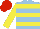 Silk - Light blue, yellow hoops and sleeves, red cap