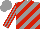 Silk - Grey, red diagonal stripes, red stripes on sleeves
