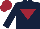 Silk - Dark blue, maroon inverted triangle, maroon cap