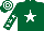 Silk - Dark green, white star, white stars on sleeves, hooped cap