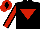 Silk - Black, red inverted triangle, red sleeves, black seams, red cap, black diamond