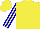 Silk - Yellow, blue stripes on yellow sleeves