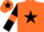 Silk - Orange, Black star, Black sleeves, Orange armlets, Orange cap, Black star