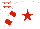 Silk - White, red star, hooped sleeves and stars on cap