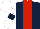 Silk - Dark blue, red stripe, white sleeves, dark blue armlets and star on white cap