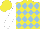 Silk - Yellow, light blue diamonds, white sleeves, yellow cap