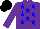 Silk - Purple, blue stars, black cap