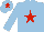 Silk - Light blue, red star and star on cap