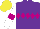 Silk - Purple, violet diamond hoop, white sleeves with violet armlets, yellow cap