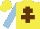 Silk - Yellow, brown cross of lorraine, light blue sleeves