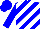 Silk - Blue, white diagonal stripes, blue sleeves, blue cap
