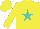 Silk - yellow, turquoise star, yellow sleeves, yellow cap