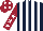 Silk - Dark blue & white stripes, maroon sleeves, white stars, maroon cap, white diamonds