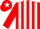 Silk - Red and White stripes, Red cap, White star