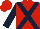 Silk - Red, dark blue cross belts, dark blue sleeves, red cap