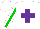 Silk - white, purple cross, green stripe on sleeves