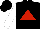 Silk - Black, red triangle, white sleeves, black cap