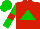 Silk - Red, green triangle, green sleeves, red hoop, green cap