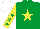 Silk - Emerald green, yellow star, yellow sleeves, emerald green stars, white cap