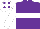 Silk - Purple body, white hoop, white arms, white cap, purple spots