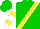 Silk - Green, yellow sash, yellow bars on white slvs, green cap