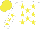 Silk - White, yellow stars and 'moreno', yellow stars on slvs, yellow cap