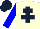 Silk - Cream, dark blue cross of lorraine, blue slvs, dark blue cap