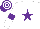 Silk - White, purple star, purple hoop on sleeves, purple and white hooped cap