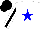 Silk - White, blue star,  black stripe on sleeves,  black cap