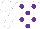 Silk - White, purple dots, white cap