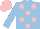 Silk - light blue, pink spots, pink cap