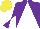 Silk - Purple, white triangular thirds, purple and white diablo sleeves, yellow cap