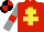 Silk - red, yellow cross of lorraine, red armbands on grey sleeves, black and red quartered cap