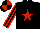 Silk - Black, red star, striped sleeves, quartered cap