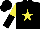Silk - Black, yellow star, yellow and black halved sleeves