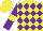Silk - Yellow,purple Diamonds,yellow Band On Purple Sleeves