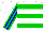 Silk - White, blue and green hoops, blue and green stripes on sleeves