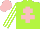 Silk - Lime green, pink cross of lorraine, white sleeves, lime green stripes, pink cap