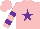 Silk - Pink, purple star,  purple hoops on sleeves